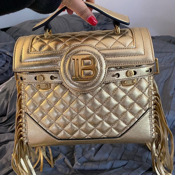 Handbags - BBuzz 23 Quilted Metallic shoulder bag Balmain